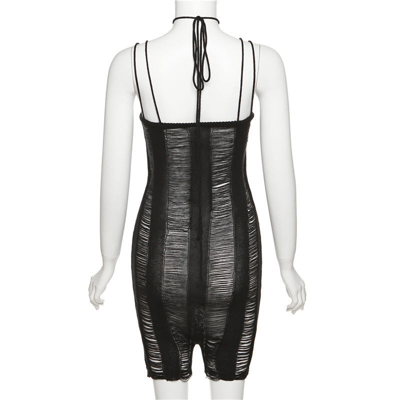 Damen Bodycon Overall mit Ripsoptik und eleganten Trägern R&B