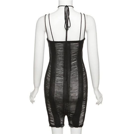 Damen Bodycon Overall mit Ripsoptik und eleganten Trägern R&B