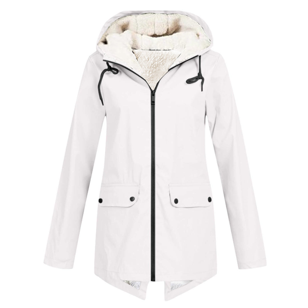 Damen Wasserabweisende Übergangsjacke mit warmem Fleece-Futter und verstellbarem Kapuzenkragen R&B