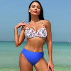 Damen Zweiteiliges Badeanzug-Set mit geformtem Oberteil und hohem Schnitt R&B