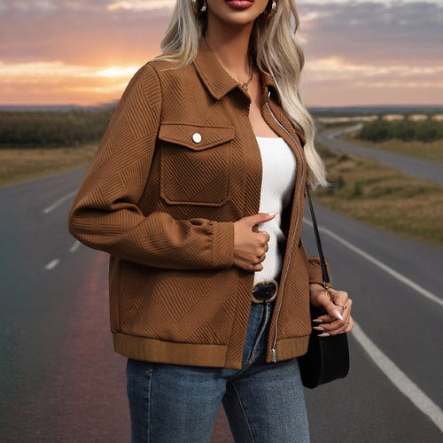 Damen Utility-Jacke mit strukturierter Oberfläche und praktischen Taschen R&B