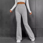 Damen Flared Stretch-Hose mit vertikalem Rippmuster R&B