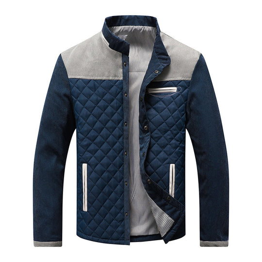 Herren gesteppte Freizeitjacke mit modischem Stehkragen und praktischen Taschen R&B
