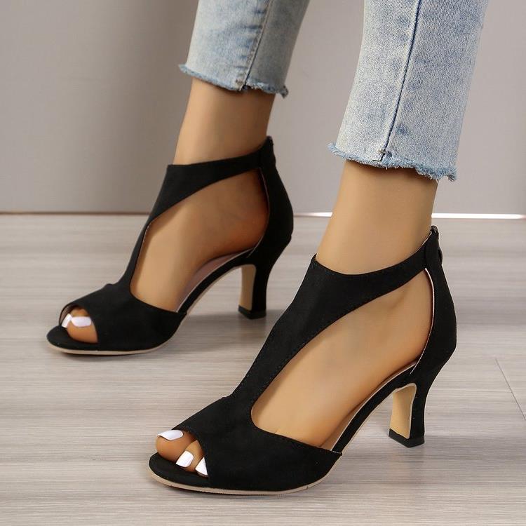 Damen Peep-Toe-Heels mit elegantem Riemendesign R&B