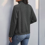 Damen modische Kapuzenpullover mit Knopfleiste und Kängurutasche R&B