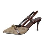 Damen Elegante High Heel Slingback-Pumps mit modischem Riemendesign und edlen Akzenten