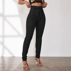 Damen Hochtaillierte Jeans mit Schnürdetails R&B