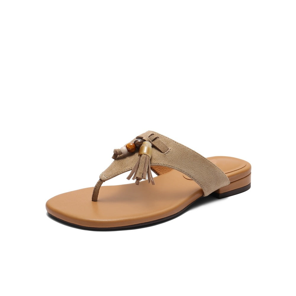 Damen Zehentrenner-Sandalen mit modischem Quastendetail und eleganter Riemenfront R&B