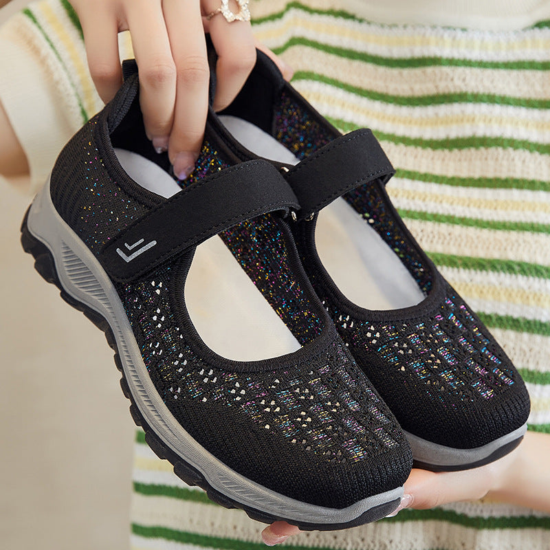 Damen Sportliche Freizeit-Schuhe mit praktischem Klettverschluss