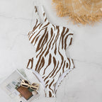 Damen Asymmetrischer Einteiler Badeanzug mit Tiermotiv R&B