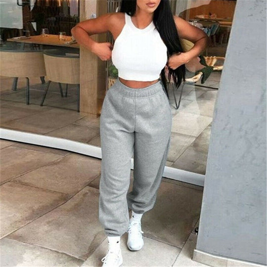 Damen Sportliche Sweathose mit elastischem Bund und lässigem Schnitt R&B