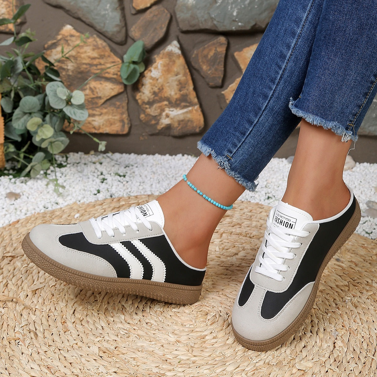 Damen Modische Slip-On Sneakers mit trendy Sohle R&B