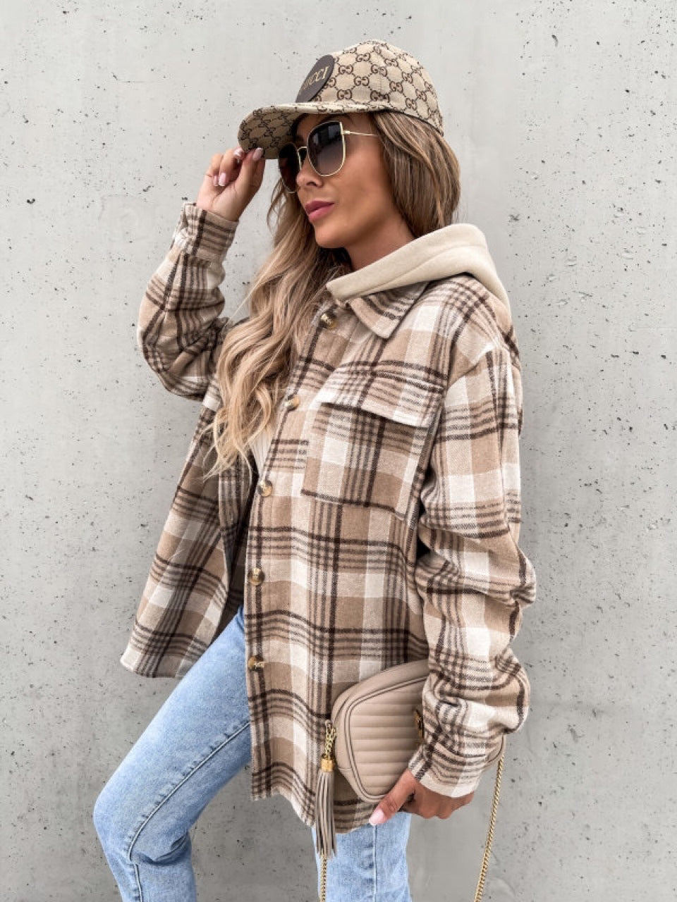Damen Flanellhemdjacke im Karomuster mit praktischen Taschen und weichem Innenfutter R&B