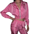 Damen Sportliches Trainingsset mit reflektierenden Details und elastischem Bund R&B