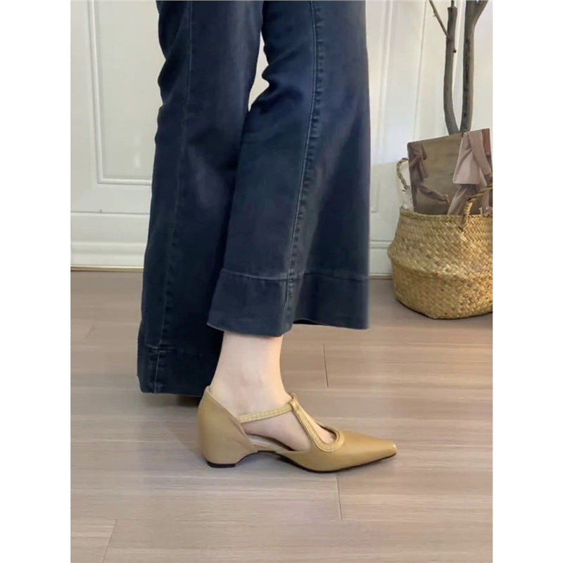 Damen elegante spitze Mary Jane Schuhe mit Riemen R&B