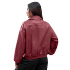 Damen Trendige Oversize-Jacke mit voluminösen Ärmeln und Reißverschluss R&B