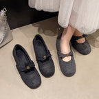 Damen Bequeme Filzschuhe mit dekorativer Schleife R&B