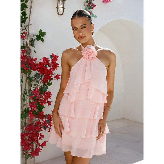 Damen Sommerliches Wickelkleid mit schönen Rüschendetails R&B