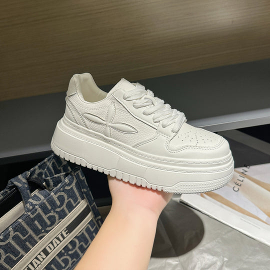Damen sportliche Sneakers mit hohem Plateau-Heel und kunstleder Oberfläche R&B