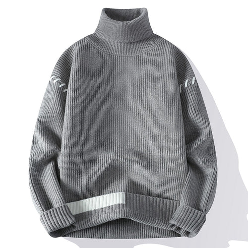 Damen Grober Rollkragenpullover mit dekorativen Ärmeldetails R&B