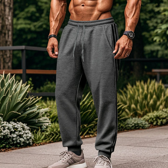 Herren Bequeme Sporthose mit kontrastierenden Seiteneinsätzen und elastischem Bund R&B