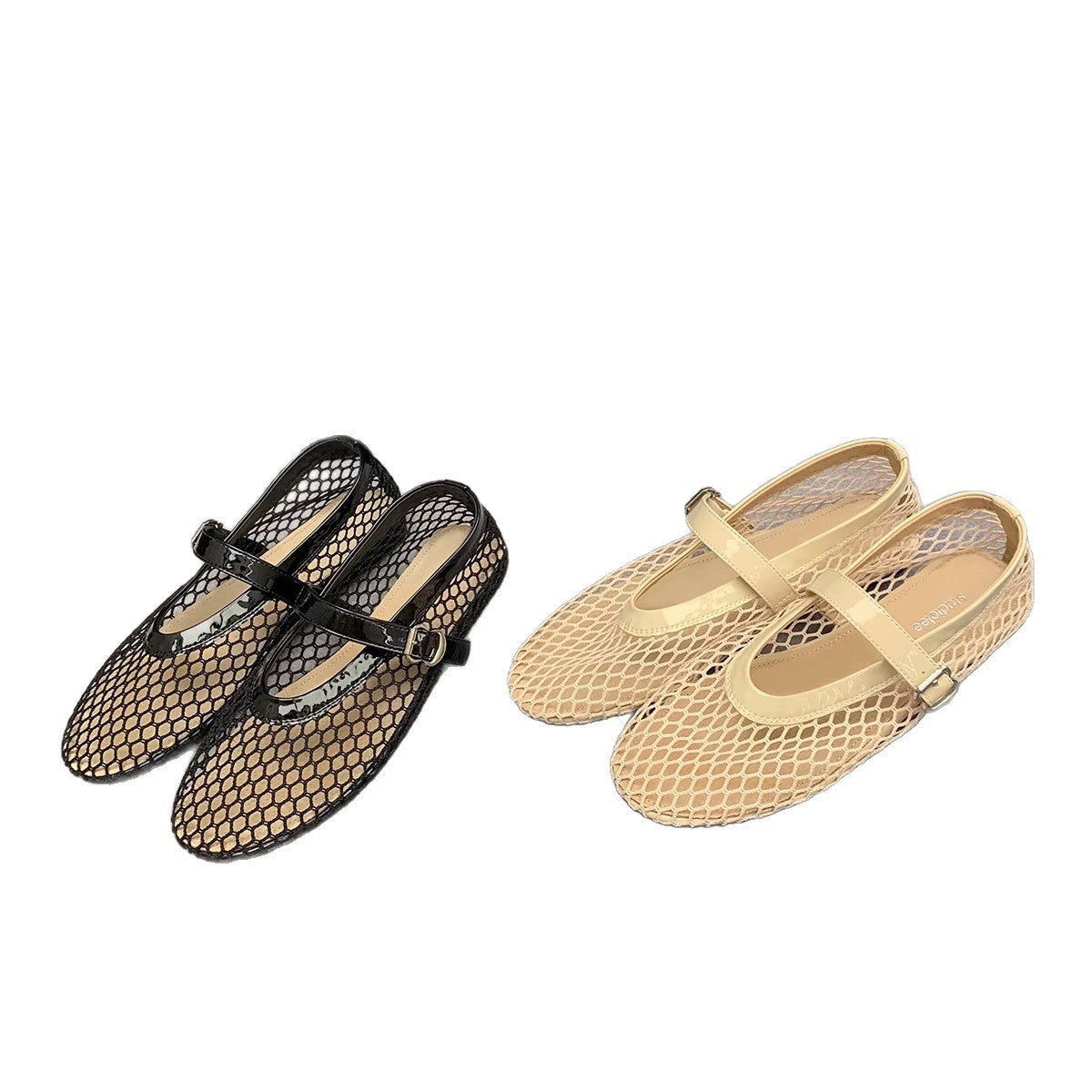 Damen Slingback-Ballerinas aus atmungsaktivem Netzmaterial mit eleganten Riemen