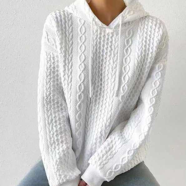 Damen Kapuzenpullover mit Kordelzug und strukturiertem Muster R&B