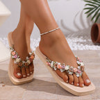 Damen Elegante und florale Zehentrenner-Sandalen R&B