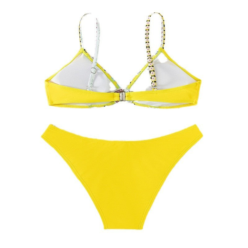 Damen Triangel-Bikini mit verspieltem floralem Design
