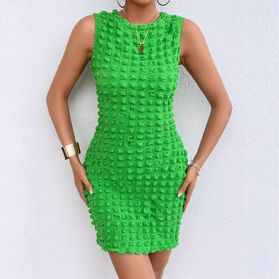 Damen kurzes figurbetontes Kleid mit strukturiertem Material R&B