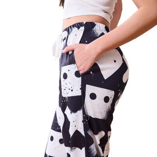 Damen Freizeithose mit kreativem Grafikdesign R&B