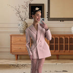 Damen Eleganter Blazer mit asymmetrischem Schnitt und dekorativem Kragen R&B