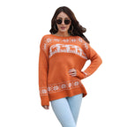 Damen Strickpullover mit festlichem Rentier-Muster und weichem Material R&B