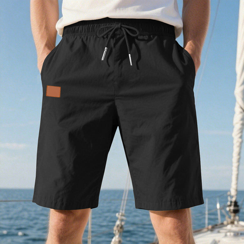 Herren nan schnelltrocknende Badeshorts im Bermuda-Schnitt mit elastischem Bund und Kordelzug R&B