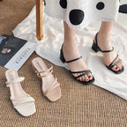 Damen Blockabsatz Sandalen mit modischem Riemendesign R&B