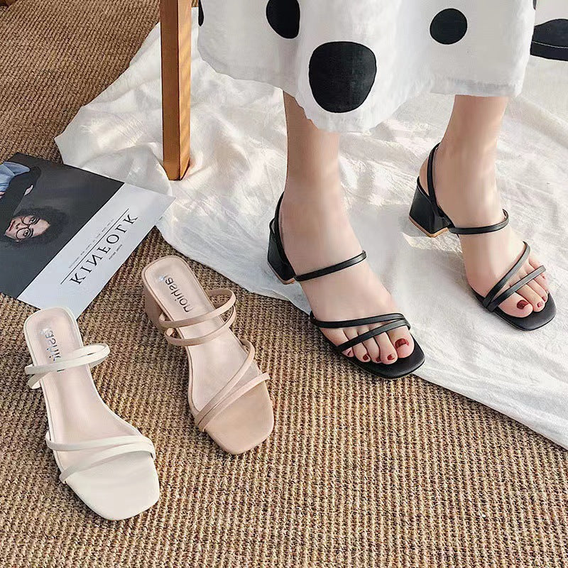 Damen Blockabsatz Sandalen mit modischem Riemendesign R&B