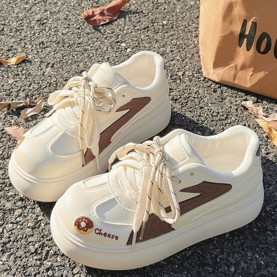 Damen Chunky Sneakers mit verspieltem Donut-Motiv und komfortabler Plattform-Sohle R&B