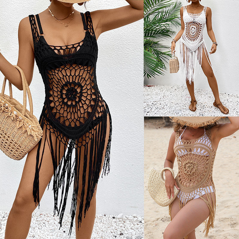 Damen Makramee Strandcover-up R&B