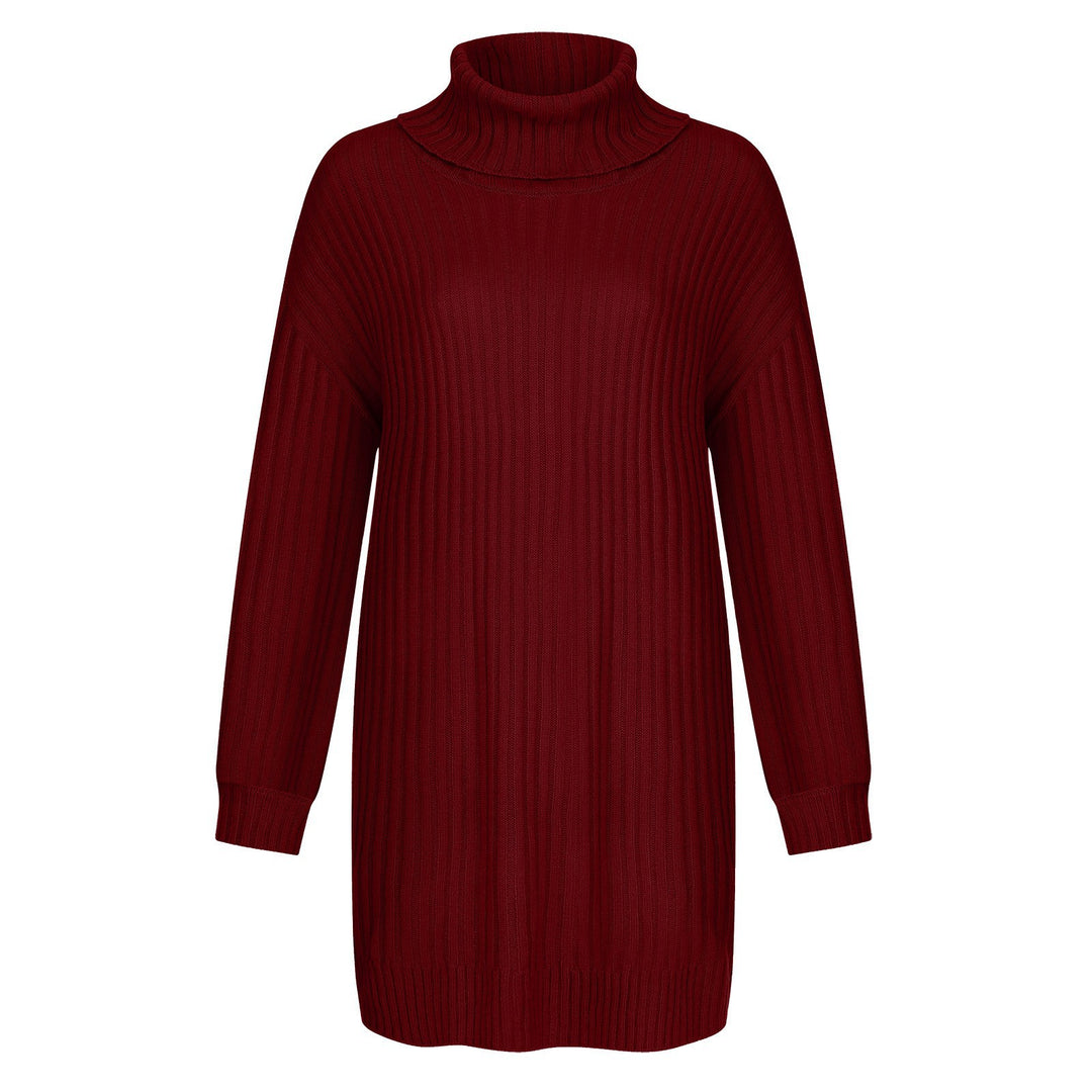 Damen Strickkleid mit hohem Kragen R&B