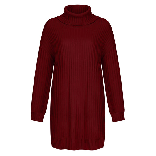 Damen Strickkleid mit hohem Kragen R&B