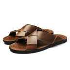 Herren Elegante und bequeme Leder-Sandalen mit verstellbarem Riemensystem R&B