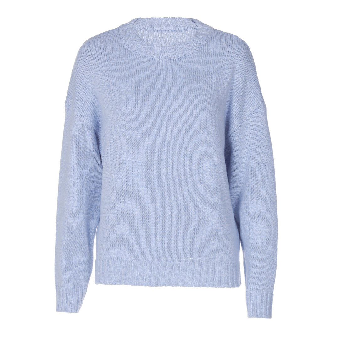 Damen Modischer Strickpullover mit weitem Schnitt und Stehkragen R&B