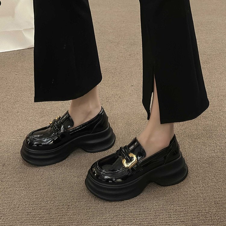 Damen modische Loafers mit dekorativer Schnalle und voluminöser Sohle R&B