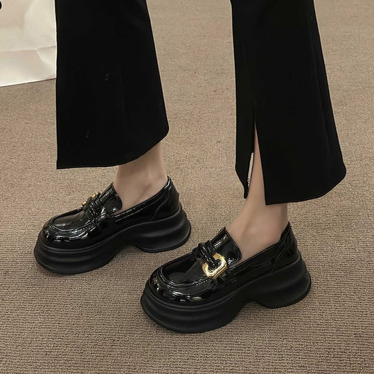Damen modische Loafers mit dekorativer Schnalle und voluminöser Sohle R&B