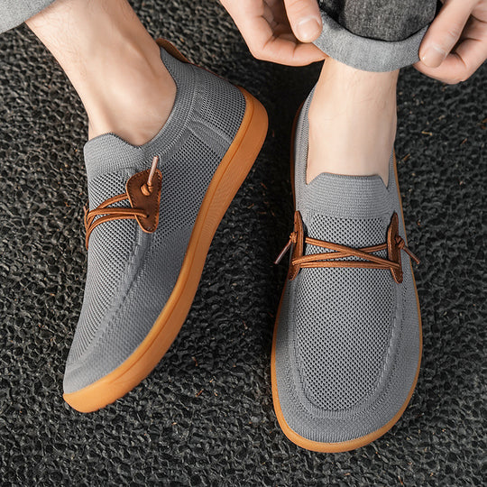 Herren nan atmungsaktiver Strick-Schlupfsneaker mit elastischem Einstieg und dämpfender Leichtsohle R&B