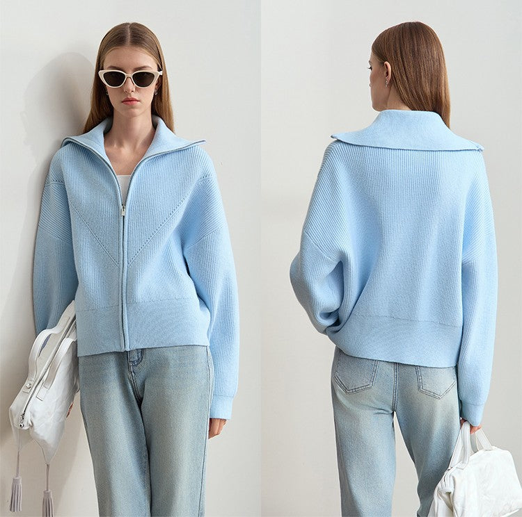 Damen Kapuzenpullover mit Reißverschluss und lässigem Schnitt