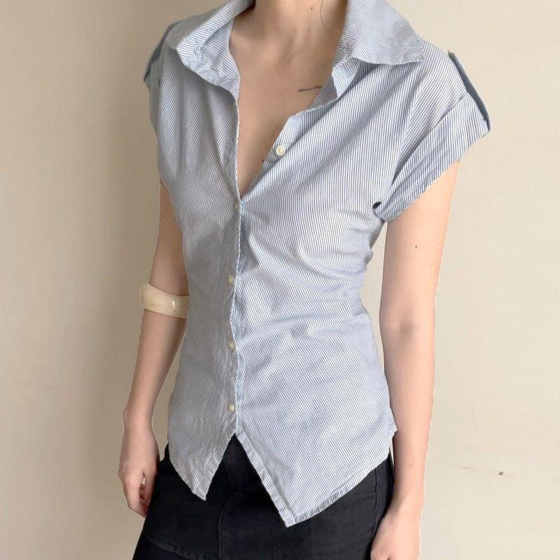 Damen elegante Bluse mit modernen Streifen R&B