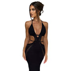 Damen Maxi-Strandkleid mit innovativem Cut-Out-Design R&B