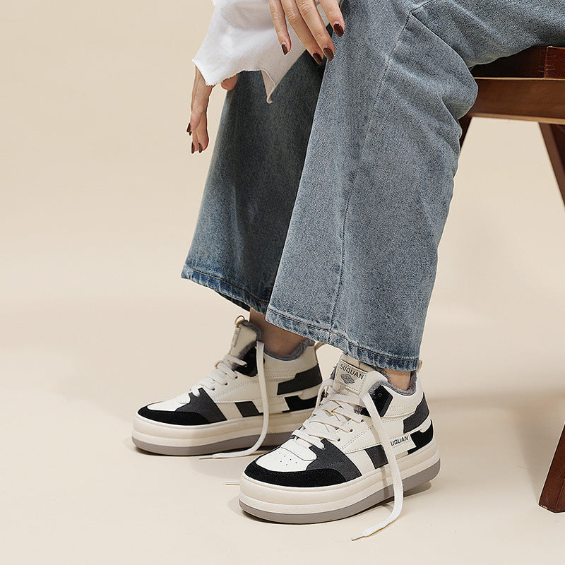 Damen modische Chunky Sneakers mit kuscheligem Innenfutter und strapazierfähigem Obermaterial R&B