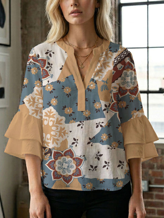 Damen Bluse mit wunderschönen floralem Design R&B
